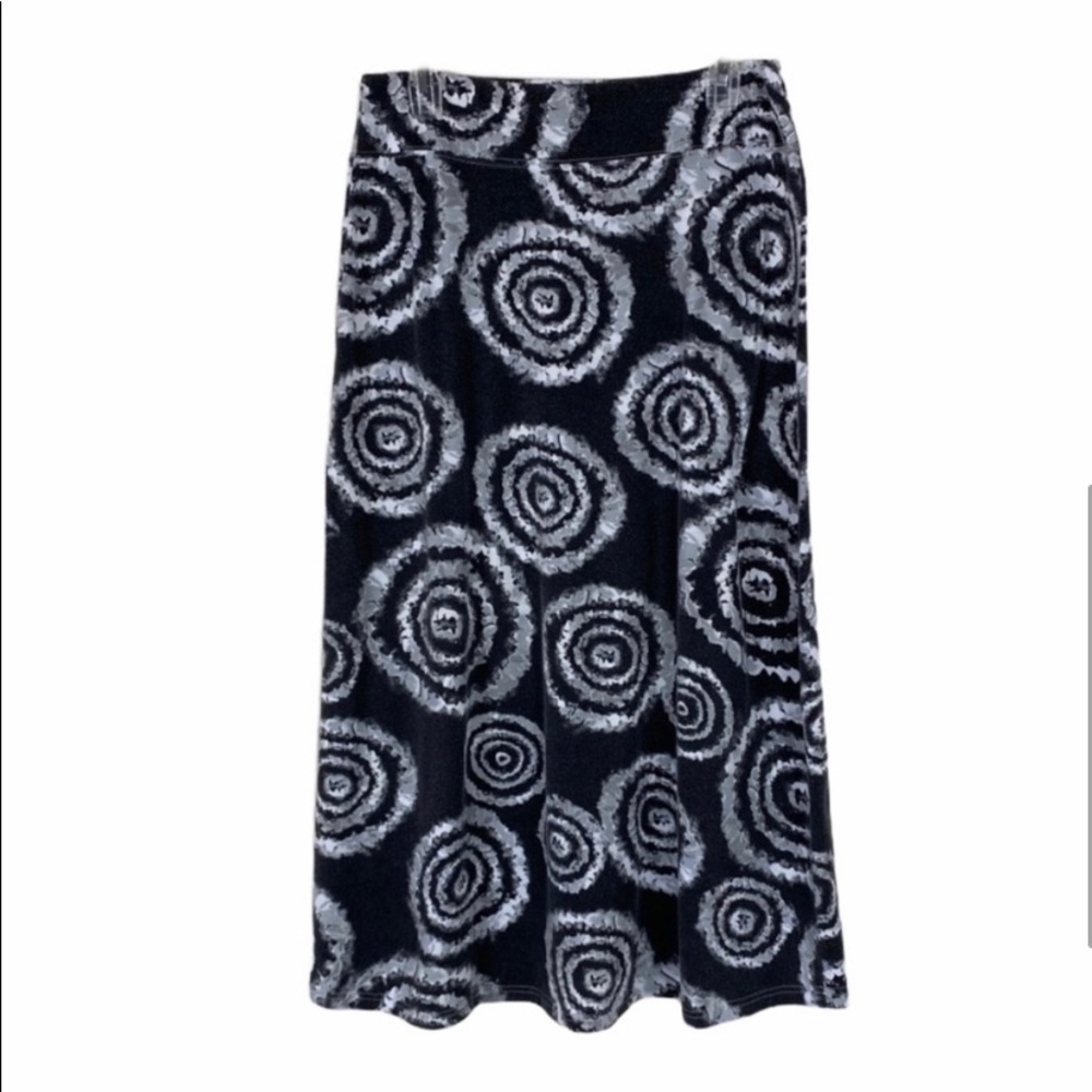 Jane Ashley Optic Print Maxi Skirt Gray Size M